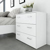 Space 3 Piece Bundle, Bedside, Chest and 2 Door Wardrobe in White