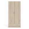 Space Wardrobe with 2 Doors + 1 Drawer in Oak 1750