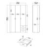 Space Wardrobe - 3 Doors 3 Drawers in Oak 2000