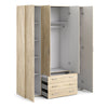 Space Wardrobe - 4 Doors 3 Drawers in Oak 2000