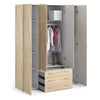 Space Wardrobe - 4 Doors 3 Drawers in Oak 2000