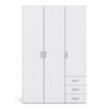 Space Wardrobe with 3 doors + 3 drawers White 1750