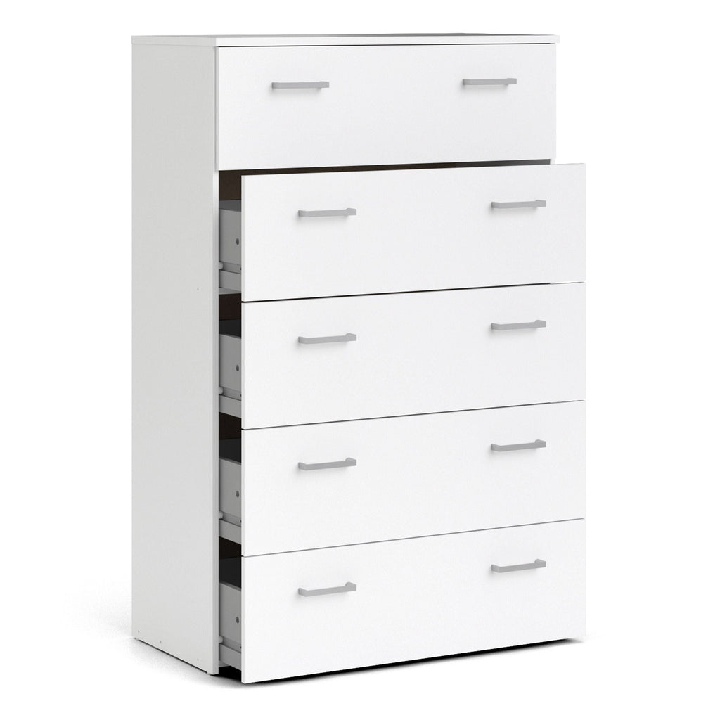 Space Chest of 5 Drawers in White