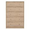 May Chest of 5 Drawers in Jackson Hickory Oak