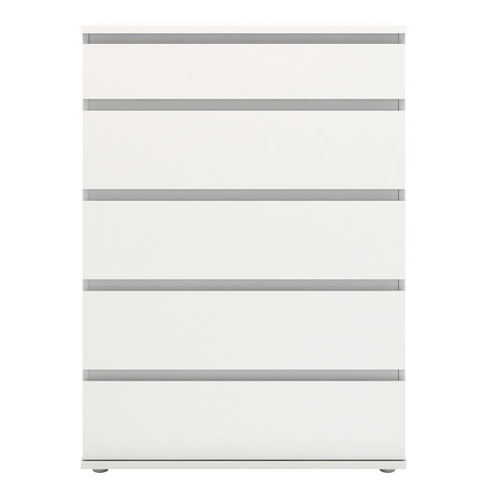 Nova Chest of 5 Drawers in White