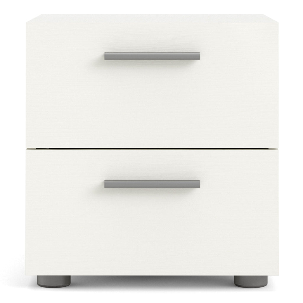 Pepe Bedside 2 Drawers in White Woodgrain