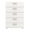 Pepe Chest of 5 Drawers in White