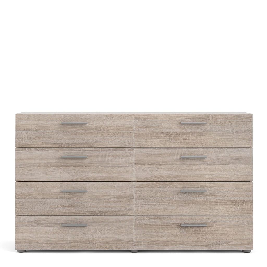 Pepe Wide Chest of 8 Drawers (4+4) in Truffle Oak