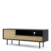 Match TV-Unit 1 Door + 1 Drawer in Black/Oak