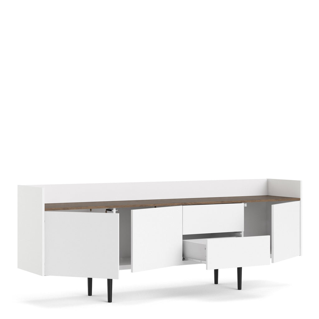 Unit Sideboard 2 Drawers 3 Doors in White and Walnut