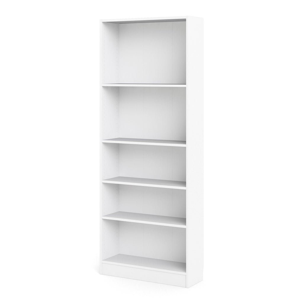 Basic Tall Wide Bookcase (4 Shelves) in White