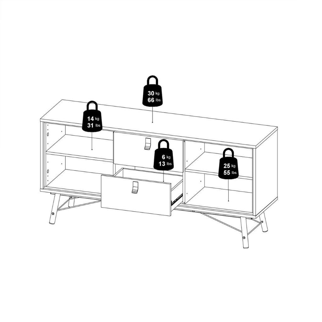 Ry. Sideboard 2 doors + 2 drawers Matt Black Walnut