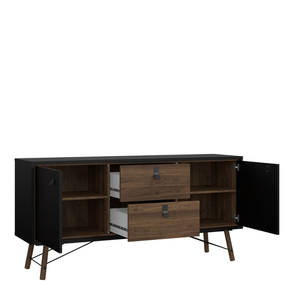 Ry. Sideboard 2 doors + 2 drawers Matt Black Walnut