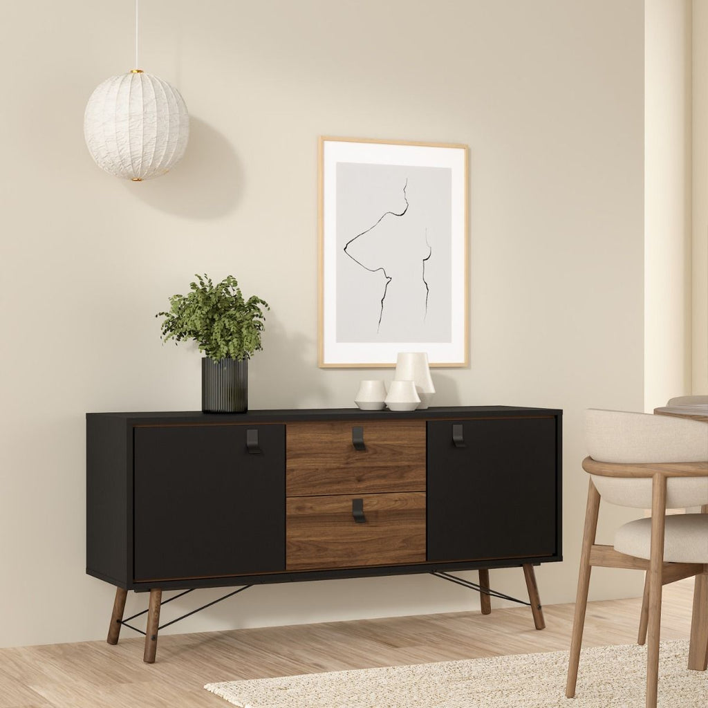 Ry. Sideboard 2 doors + 2 drawers Matt Black Walnut