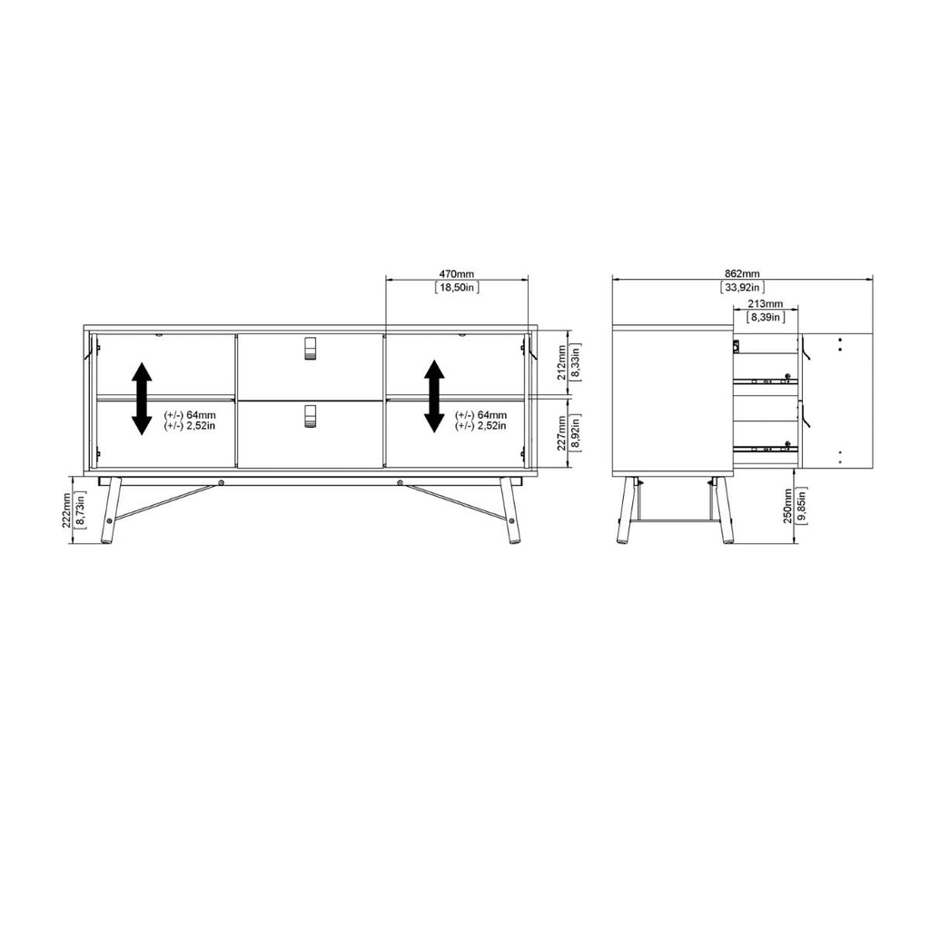 Ry. Sideboard 2 doors + 2 drawers Matt White