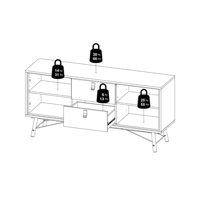 Ry. Sideboard 2 doors + 2 drawers Matt White