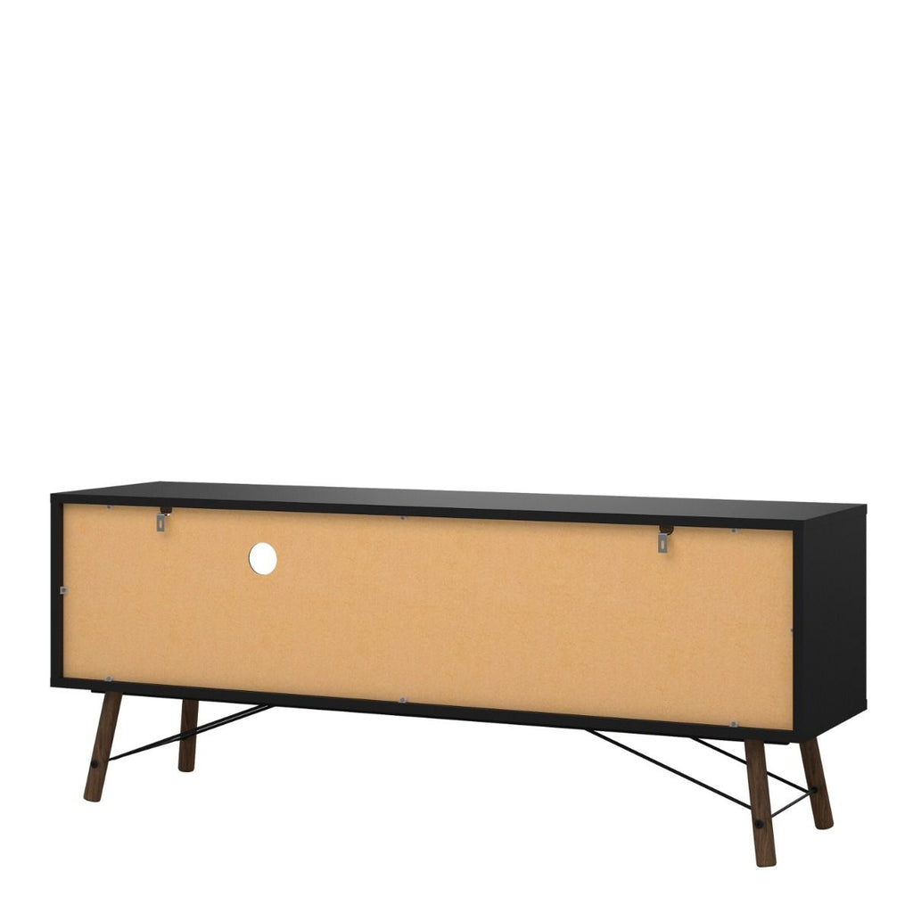 Ry. TV-unit 1 door + 1 drawer Matt Black Walnut