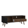 Ry. TV-unit 1 door + 1 drawer Matt Black Walnut