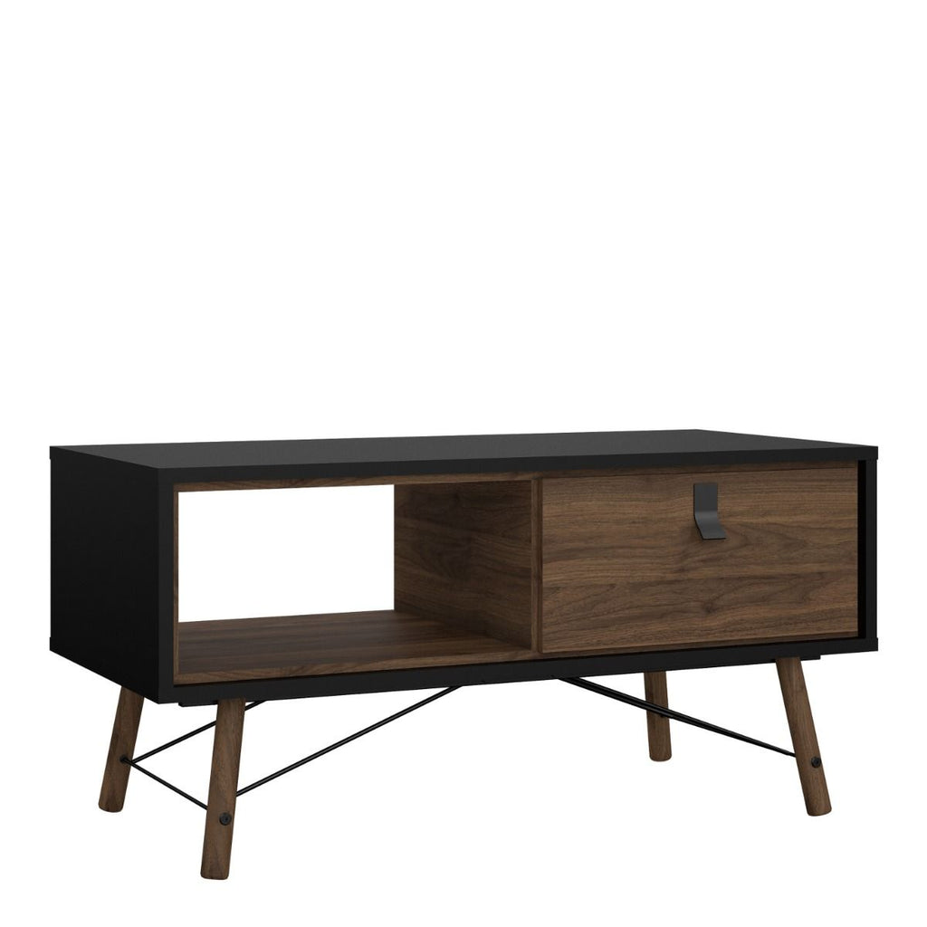 Ry. Coffee table with 1 drawer Matt Black Walnut