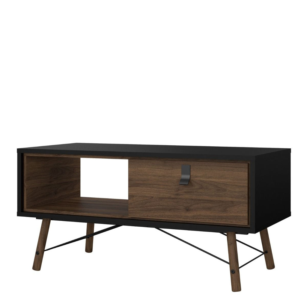 Ry. Coffee table with 1 drawer Matt Black Walnut