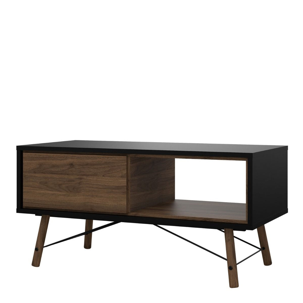 Ry. Coffee table with 1 drawer Matt Black Walnut