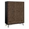 Ry. Wardrobe 3 doors + 3 drawers in Matt Black Walnut