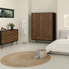 Ry. Wardrobe 3 doors + 3 drawers in Matt Black Walnut