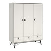 Ry. Wardrobe 3 doors + 3 drawers in Matt White