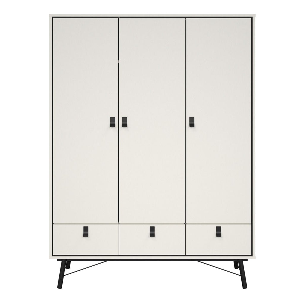 Ry. Wardrobe 3 doors + 3 drawers in Matt White