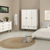 Ry. Wardrobe 3 doors + 3 drawers in Matt White