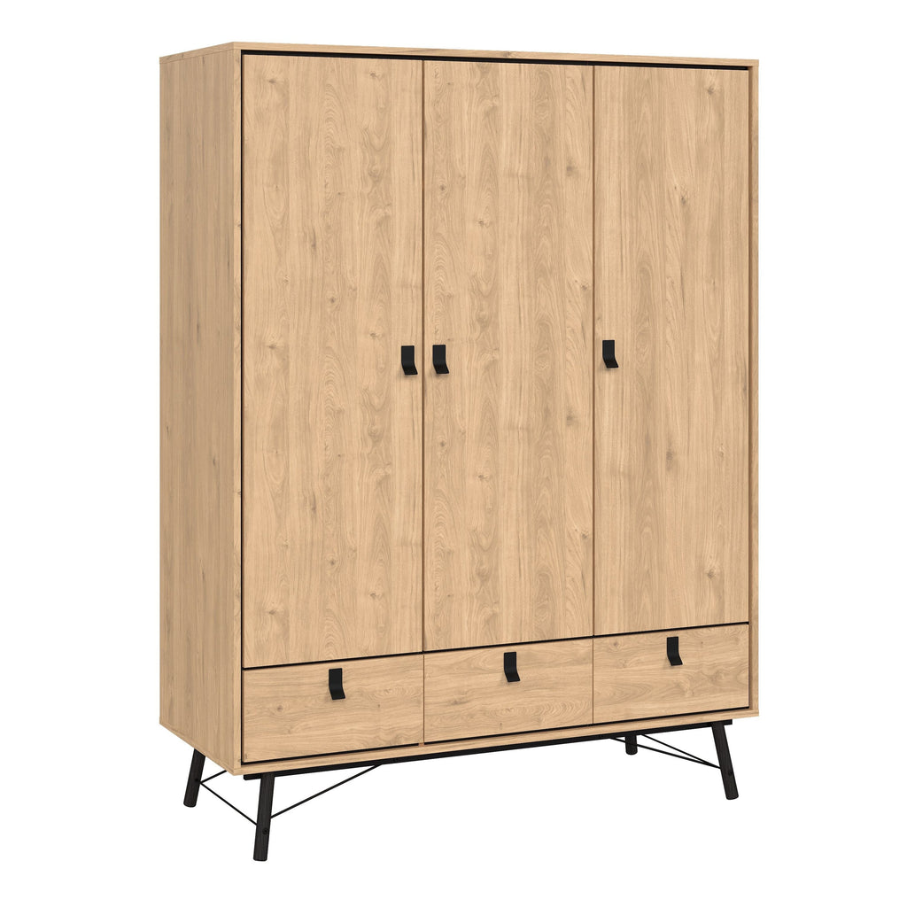 Ry. Wardrobe 3 Doors + 3 Drawers in Jackson Hickory Oak