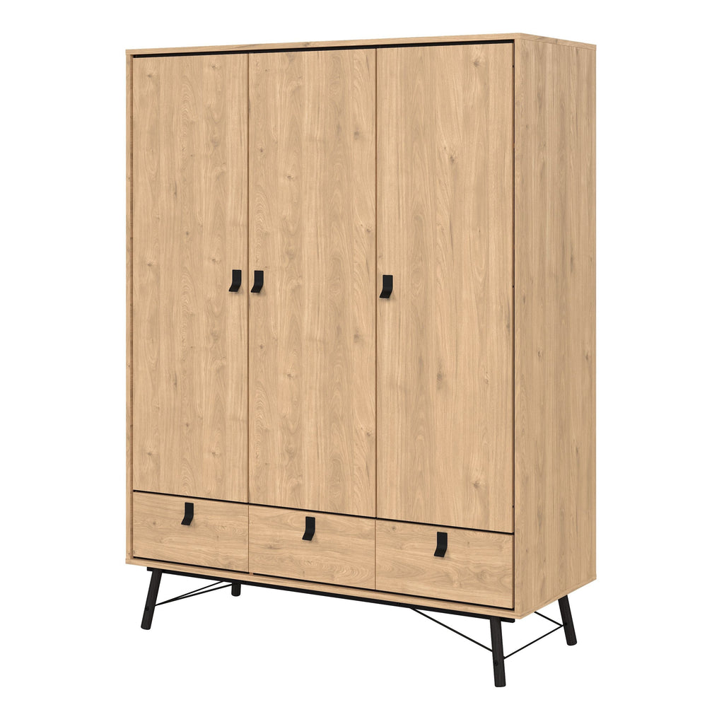 Ry. Wardrobe 3 Doors + 3 Drawers in Jackson Hickory Oak