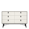 Ry. Wide double chest of drawers 6 drawers in Matt White