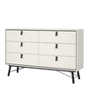 Ry. Wide double chest of drawers 6 drawers in Matt White