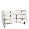 Ry. Wide double chest of drawers 6 drawers in Matt White