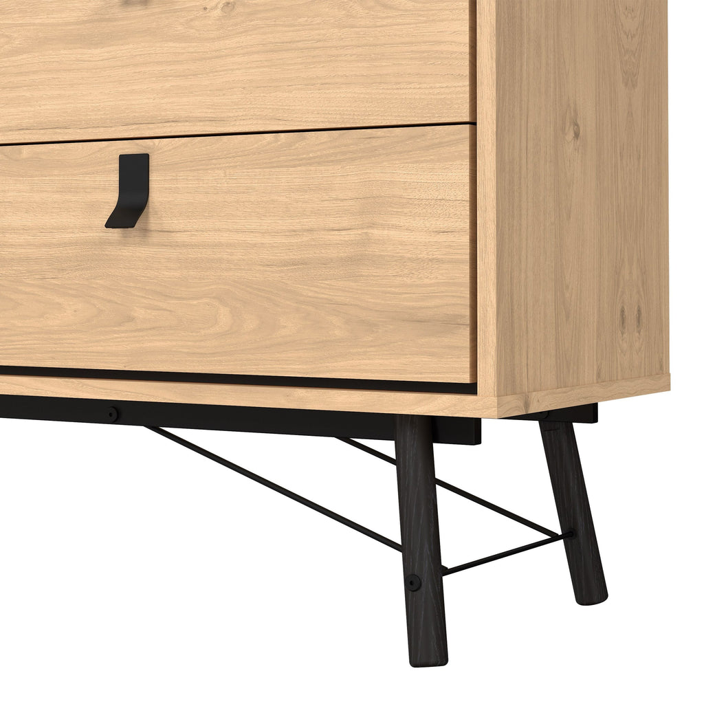 Ry. Wide Double Chest of Drawers 6 Drawers in Jackson Hickory Oak