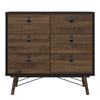 Ry. Double chest of drawers 6 drawers in Matt Black Walnut