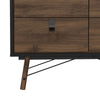 Ry. Double chest of drawers 6 drawers in Matt Black Walnut