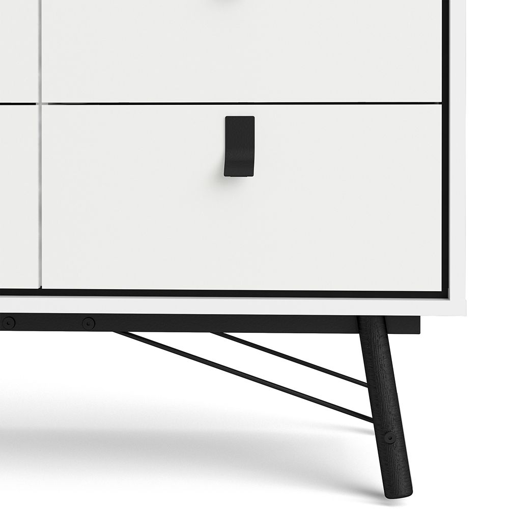 Ry. Double chest of drawers 6 drawers in Matt White