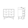 Ry. Double chest of drawers 6 drawers in Matt White