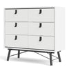 Ry. Double chest of drawers 6 drawers in Matt White