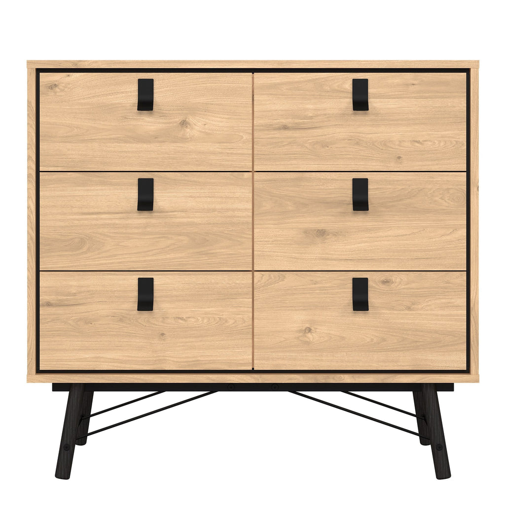 Ry. Small Double Chest of Drawers 6 Drawers in Jackson Hickory Oak