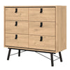 Ry. Small Double Chest of Drawers 6 Drawers in Jackson Hickory Oak