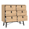 Ry. Small Double Chest of Drawers 6 Drawers in Jackson Hickory Oak