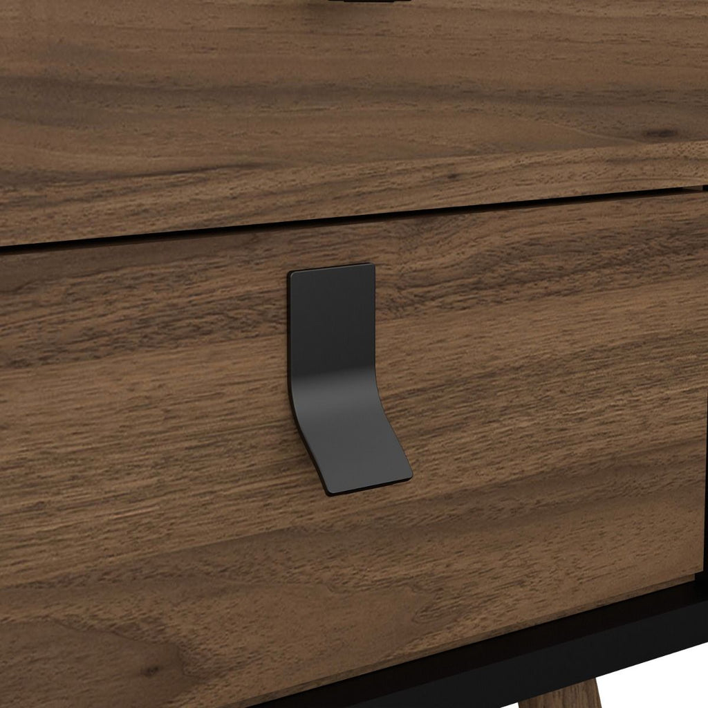 Ry. Bedside cabinet 2 drawer in Matt Black Walnut