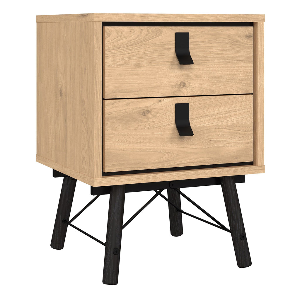 Ry. Bedside Cabinet 2 Drawer in Jackson Hickory Oak