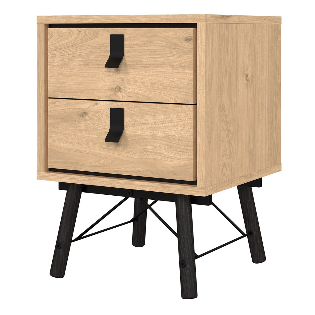 Ry. Bedside Cabinet 2 Drawer in Jackson Hickory Oak