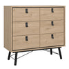 Ry. 3 Piece Bundle, Bedside, Chest and 3 Door 3 Drawer Wardrobe in Jackson Hickory Oak