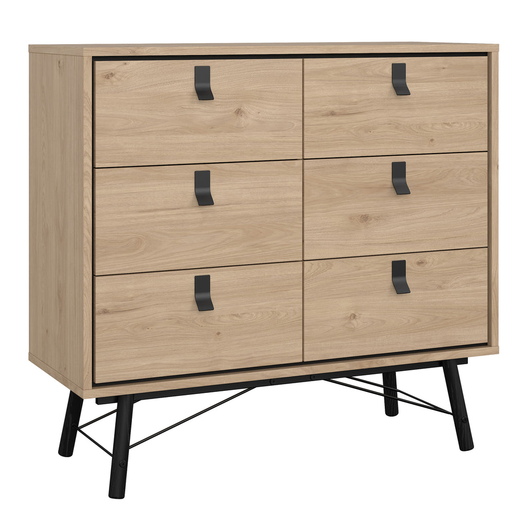 Ry. 3 Piece Bundle, Bedside, Chest and 3 Door 3 Drawer Wardrobe in Jackson Hickory Oak