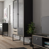 Stubbe TV Unit 1+2 drawers and open shelf in Matt Black Oak